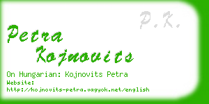 petra kojnovits business card